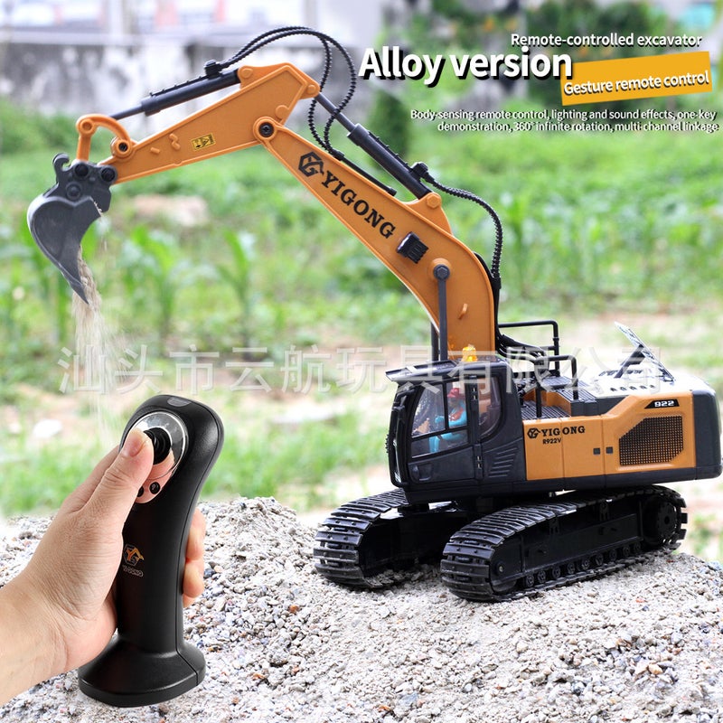 Alloy Remote Control Excavator 2.4G Gesture Induction Engineering Vehicle Excavator Forklift Children'S Toy Car Somatosensory - Image 2