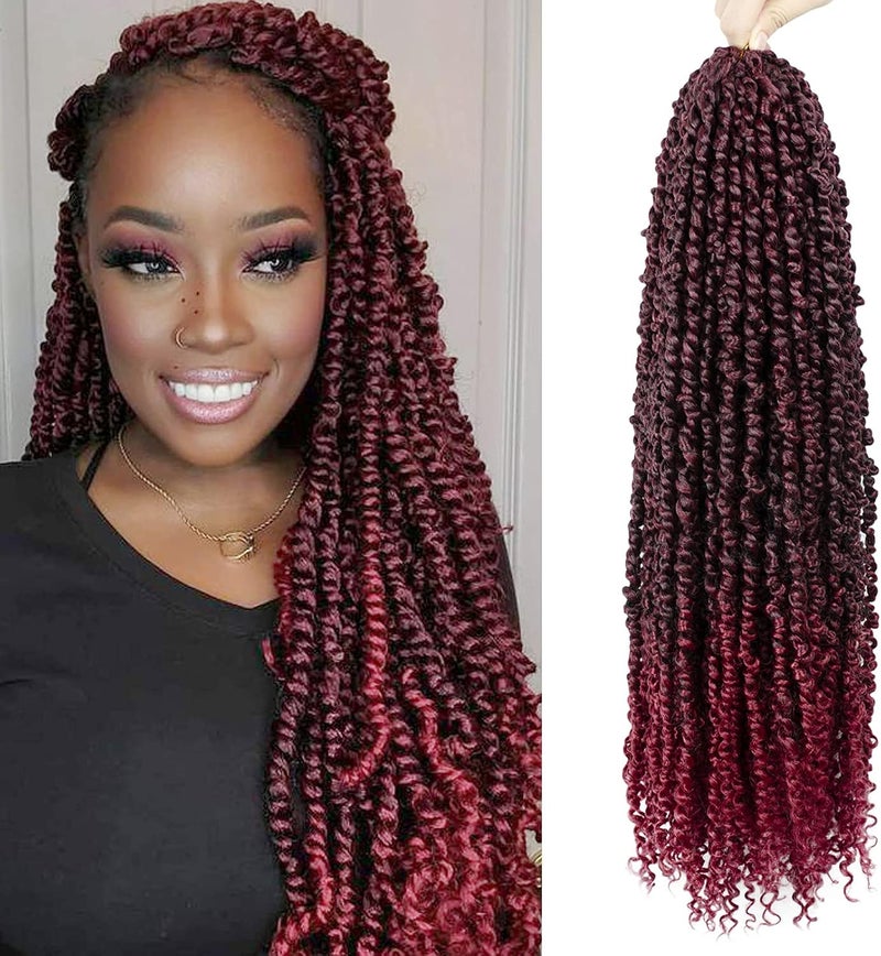 NAYOO Passion Twist Hair - 8 Packs 22 Inch Passion Twist Crochet Hair For Women, Crochet Pretwisted Curly Hair Passion Twists Synthetic Braiding Hair Extensions (22 Inch 8 Packs, TBUG) - Image 1