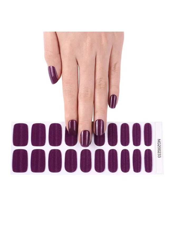Semi-Cured Gel Nail Wraps – Salon Quality Manicure – Easy Apply & Remove – 20 Strips + File + Wooden Stick - Image 2