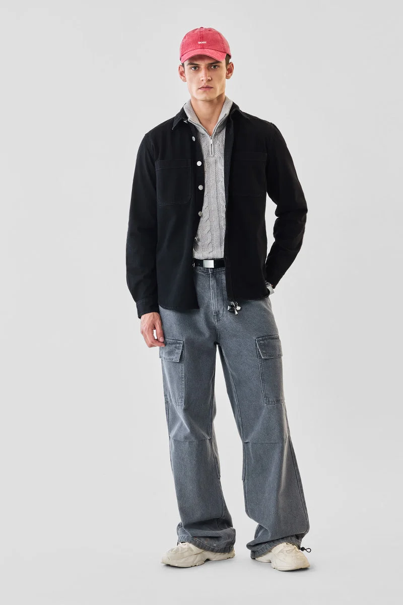 SNITCH Double Pocket Relaxed Fit Denim Jacket