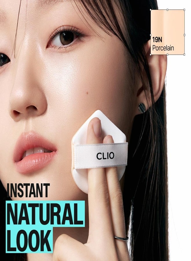 CLIO PROFESSIONAL كلو كيل كوفر فاون وير كوشن الأصلي - 20 درجة، تغطية قابلة للبناء من خفيفة إلى متوسطة، لمسة طبيعية، أساس مكياج كوري، ثبات طويل الأمد على البشرة، 19N بورسلين - Image 2
