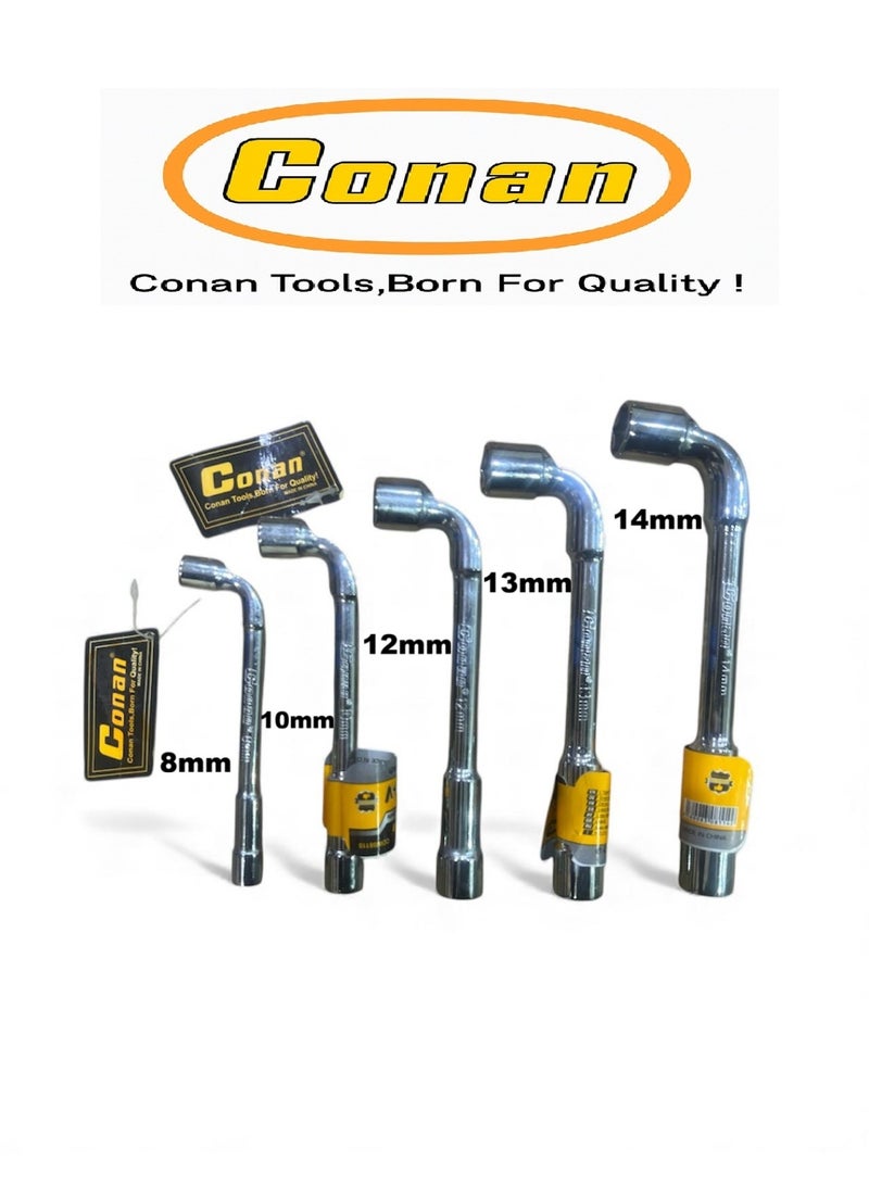 Conan 5 Pieces – CONAN Professional L-Shape Wrench Set – 8mm + 10mm + 12mm + 13mm + 14mm – Hardened Carbon Steel – High Torque & Rust-Resistant – Models 10005762 / 10005763 / 10005764 / 10005765 / 10005766 - Image 1