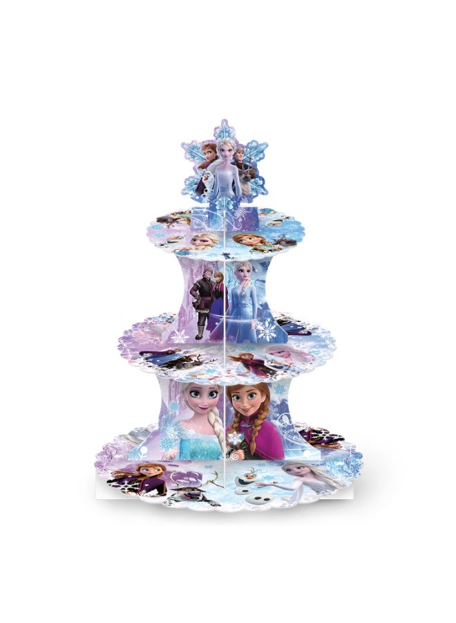 Party Frozen, Birthday Party, Cake Stand, Paper Dessert Table, Three-Tier Cake, Tower, Princess Party, Decorations - Image 1