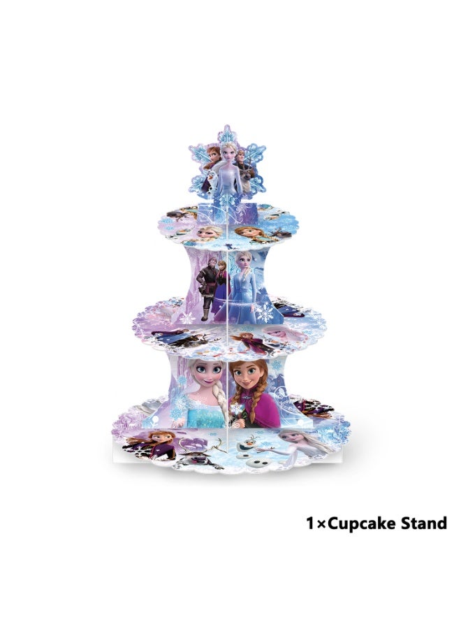 Party Frozen, Birthday Party, Cake Stand, Paper Dessert Table, Three-Tier Cake, Tower, Princess Party, Decorations - Image 2