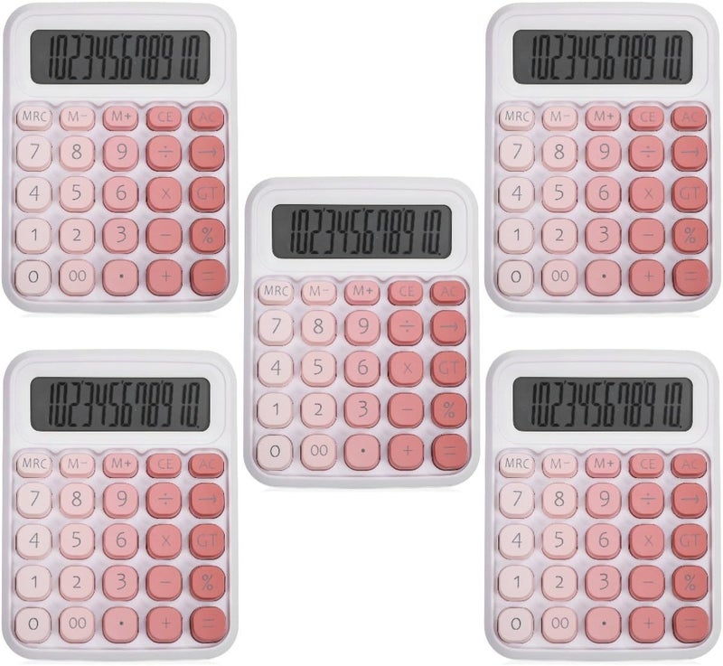 2 Large Desktop Calculator Basic Office Home Mechanical Switch Nonslip Student Accounting Tool - Image 1