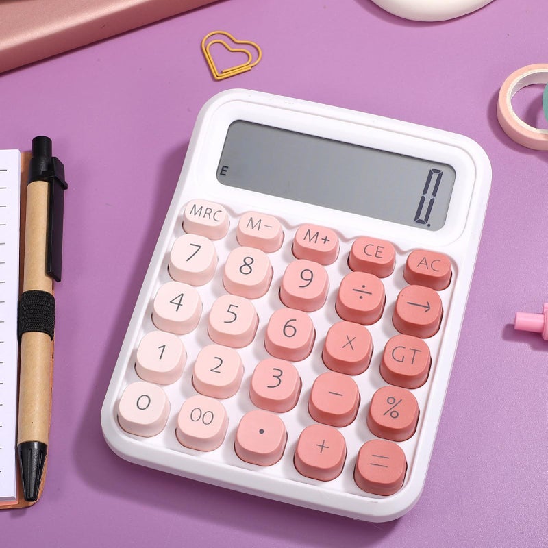 2 Large Desktop Calculator Basic Office Home Mechanical Switch Nonslip Student Accounting Tool - Image 4