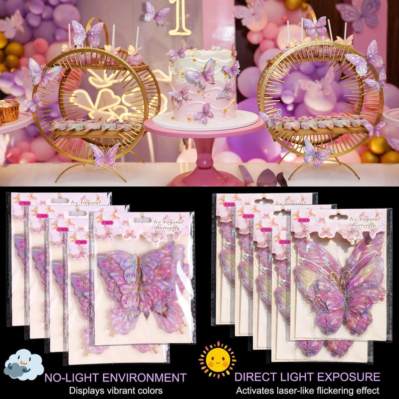 Buiory 3D Butterfly Wall Decor - 50PCS Removable PVC Butterflies Wall Stickers- Multi-Size (2.8"-3.9")- DIY Removable Wall Art Decal for Kids Room, Nursery, Bedroom, Classroom, Party Decoration (Pink) - Image 2