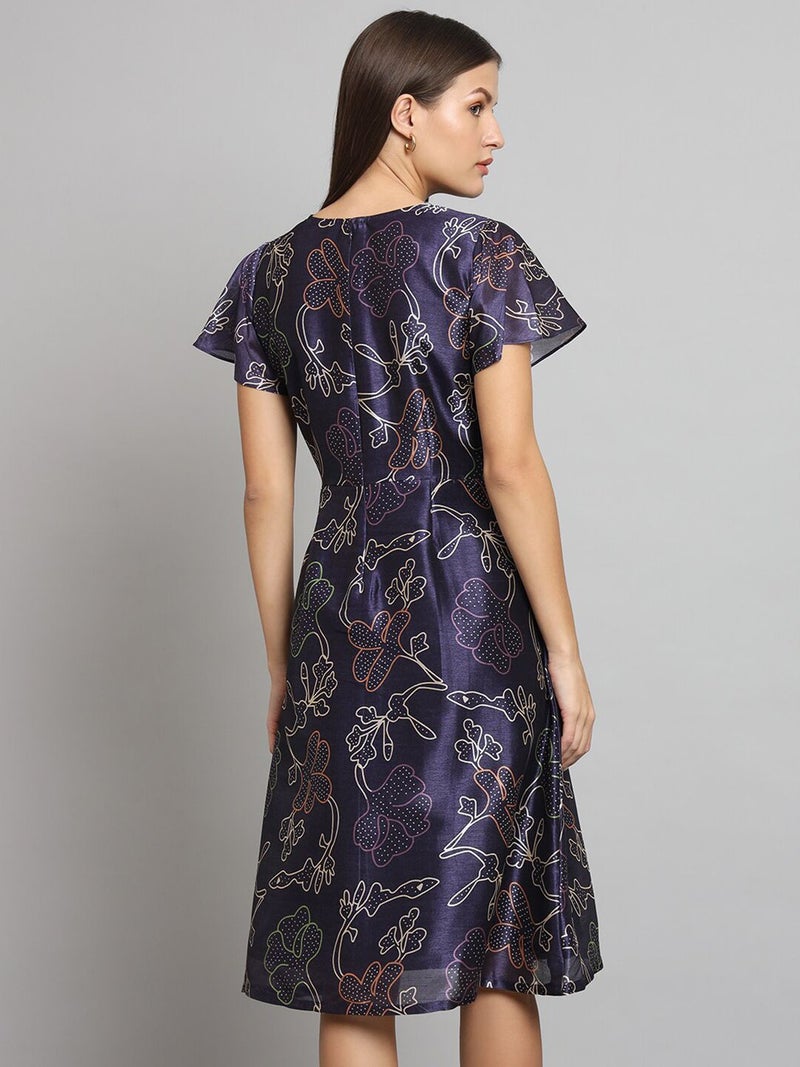 Powersutra Printed Silk A-Line Dress for Women - Image 4