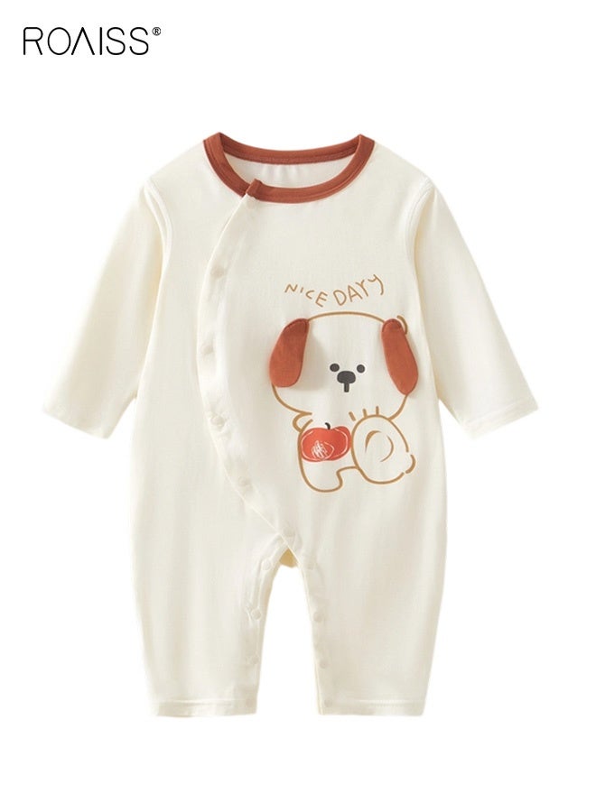 رويس أفرول قطعة واحدة للأطفال، بذلات مريحة للبشرة للأطفال، بيجامات للأطفال من الجنسين بأزرار وأشكال رائعة، بيجامات بأكمام طويلة للأطفال الرضع، ملابس نوم قابلة للتنفس للأطفال حديثي الولادة، مناسبة للارتداء اليومي - Image 2