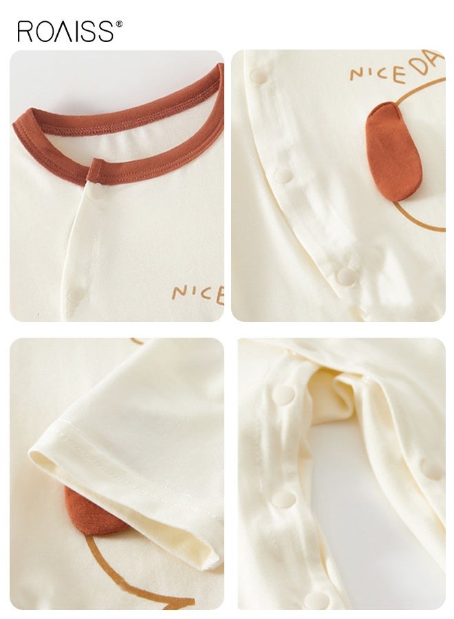 رويس أفرول قطعة واحدة للأطفال، بذلات مريحة للبشرة للأطفال، بيجامات للأطفال من الجنسين بأزرار وأشكال رائعة، بيجامات بأكمام طويلة للأطفال الرضع، ملابس نوم قابلة للتنفس للأطفال حديثي الولادة، مناسبة للارتداء اليومي - Image 5