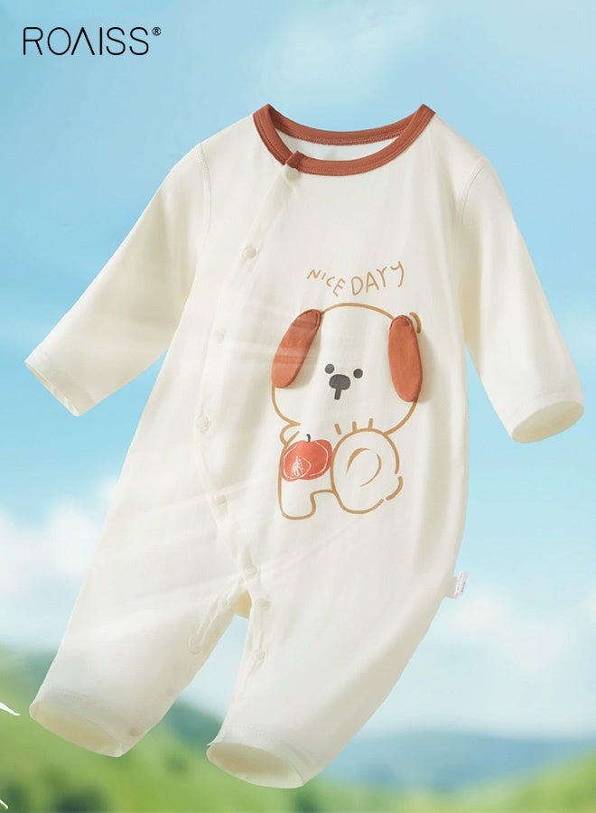 رويس أفرول قطعة واحدة للأطفال، بذلات مريحة للبشرة للأطفال، بيجامات للأطفال من الجنسين بأزرار وأشكال رائعة، بيجامات بأكمام طويلة للأطفال الرضع، ملابس نوم قابلة للتنفس للأطفال حديثي الولادة، مناسبة للارتداء اليومي - Image 3