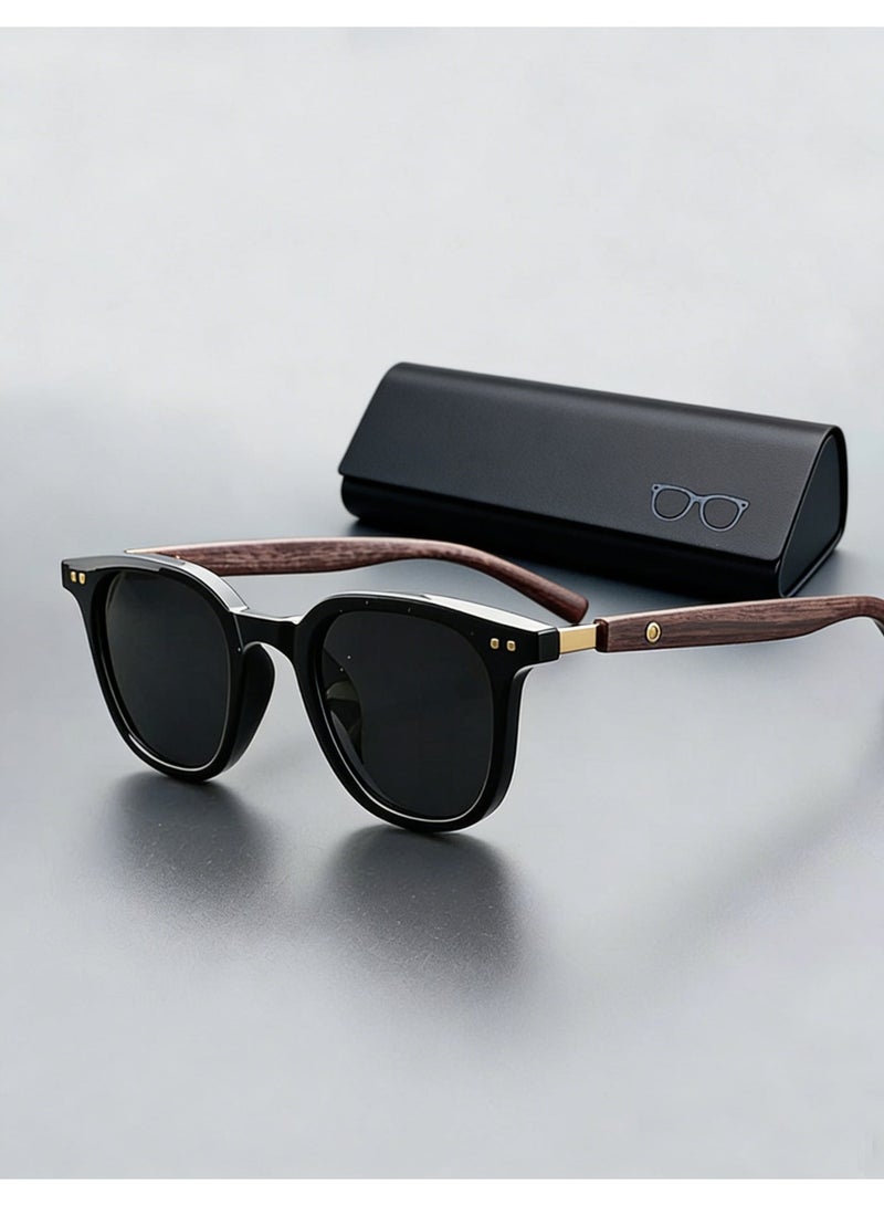 Urise Sunglasses for Men Women Polarized with Handmade Natural Wood Frames UV400 - Image 1