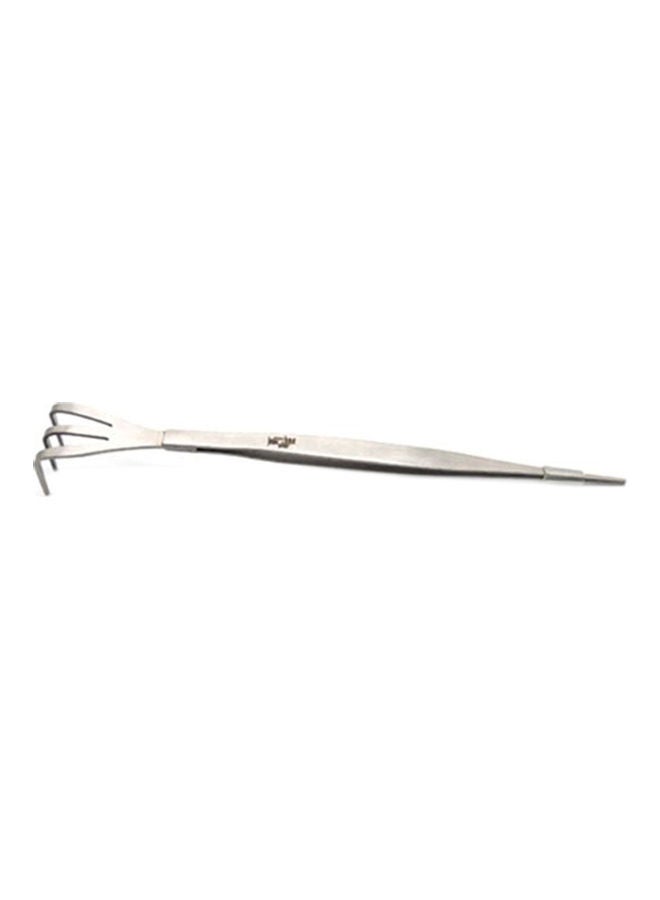 NIBEMINENT Rake with Anti-Slip Handle Silver