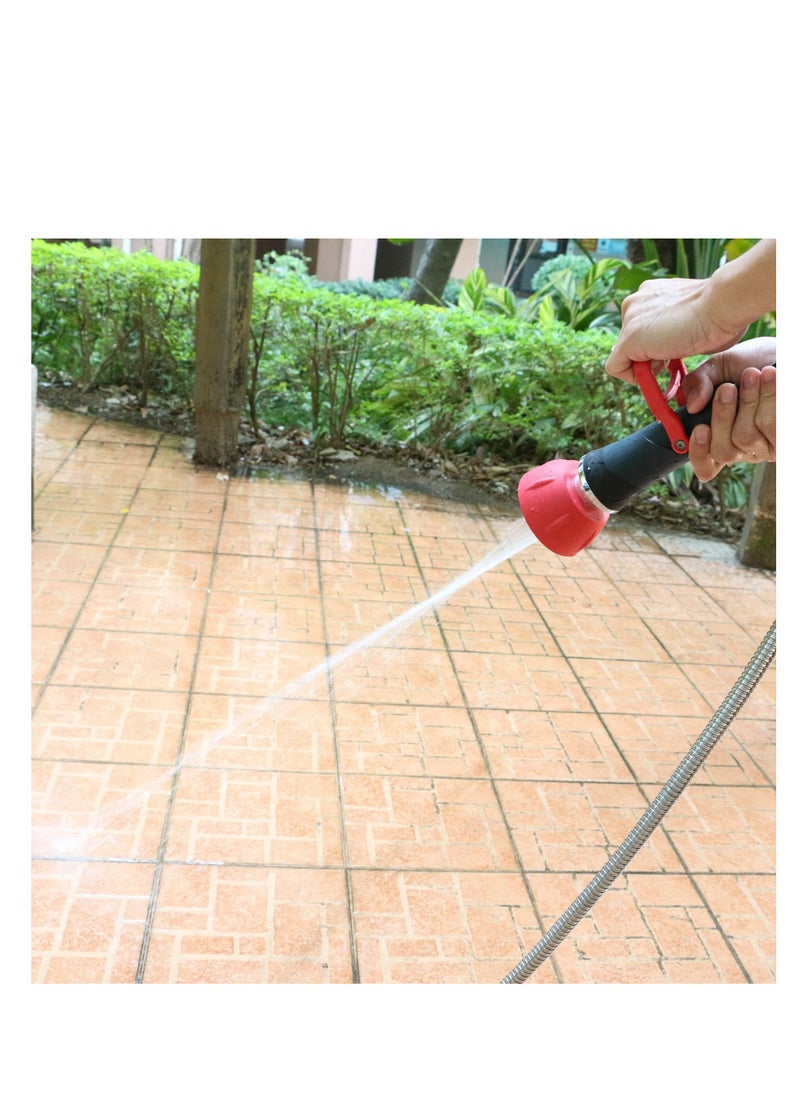 SYOSI - Fireman Style Garden Hose Nozzle, Professional Classic Fireman's Hose Nozzle, Heavy Duty Adjustable Twist Zinc Fireman's Nozzle With Large Shut-off Handle, Up to 250 PSI, Made of Die-cast Zinc - Image 1