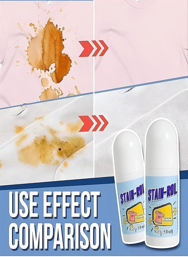RUDOLF Stain-Rol Instant Stain Remover Roll-On - Quick & Effective for Clothes, Fabric, Carpets & Upholstery | Portable & Easy-to-Use Liquid Spot Cleaner for Food, Coffee, Ink & Oil Stains (50ml) (1) - Image 3