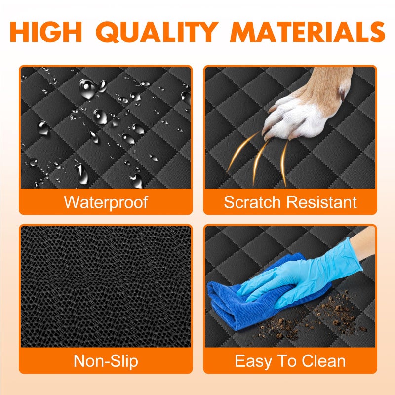 NECKORY Backseat Cover for Dogs, Waterproof and Non-Slip Pet Bench Seat Covers, Car Seat Protector for Back Seat, Universal Size Rear Car Seat Cover Fits Cars, Trucks and SUVs, L-Black - Image 4