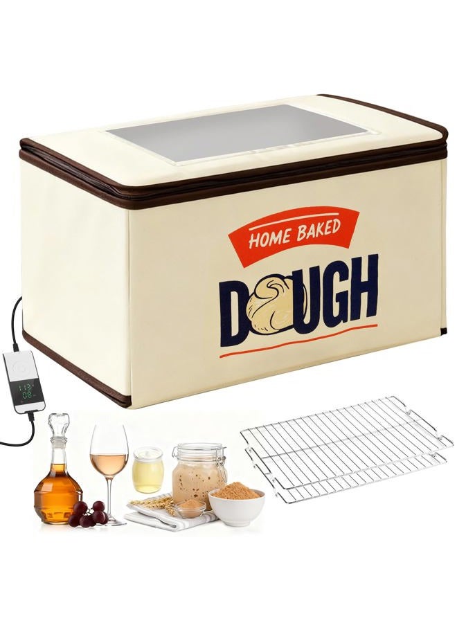 BLUBYEES Upgraded Folding Bread Proofing Box with 3-Sided Heating, Built-in NTC Sensor & Precise 68-104°F Temp Control, 48H Timer, Metal Rack –Family-Size Dough Proofer for 2 Loaves, Sourdough & Pizza - Image 1