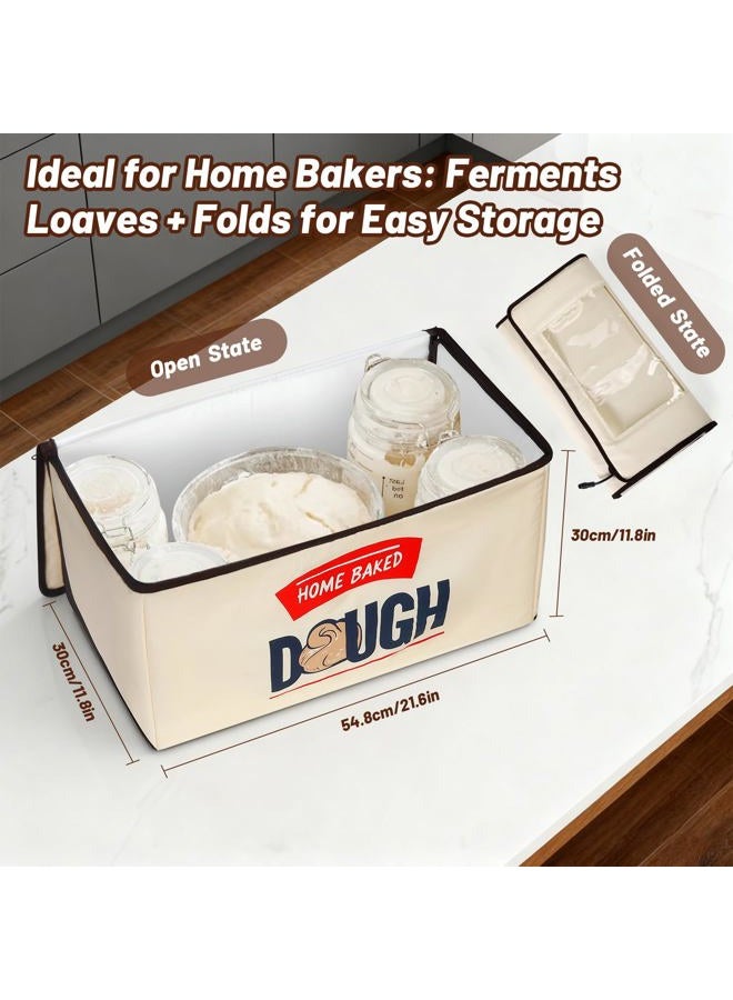 BLUBYEES Upgraded Folding Bread Proofing Box with 3-Sided Heating, Built-in NTC Sensor & Precise 68-104°F Temp Control, 48H Timer, Metal Rack –Family-Size Dough Proofer for 2 Loaves, Sourdough & Pizza - Image 3