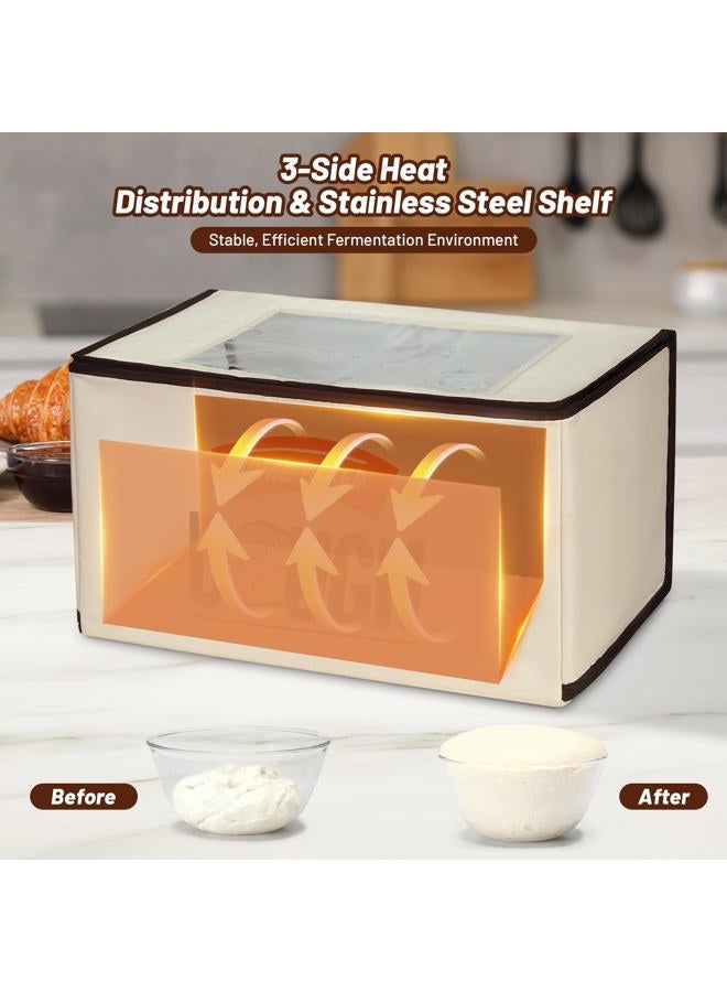 BLUBYEES Upgraded Folding Bread Proofing Box with 3-Sided Heating, Built-in NTC Sensor & Precise 68-104°F Temp Control, 48H Timer, Metal Rack –Family-Size Dough Proofer for 2 Loaves, Sourdough & Pizza - Image 2