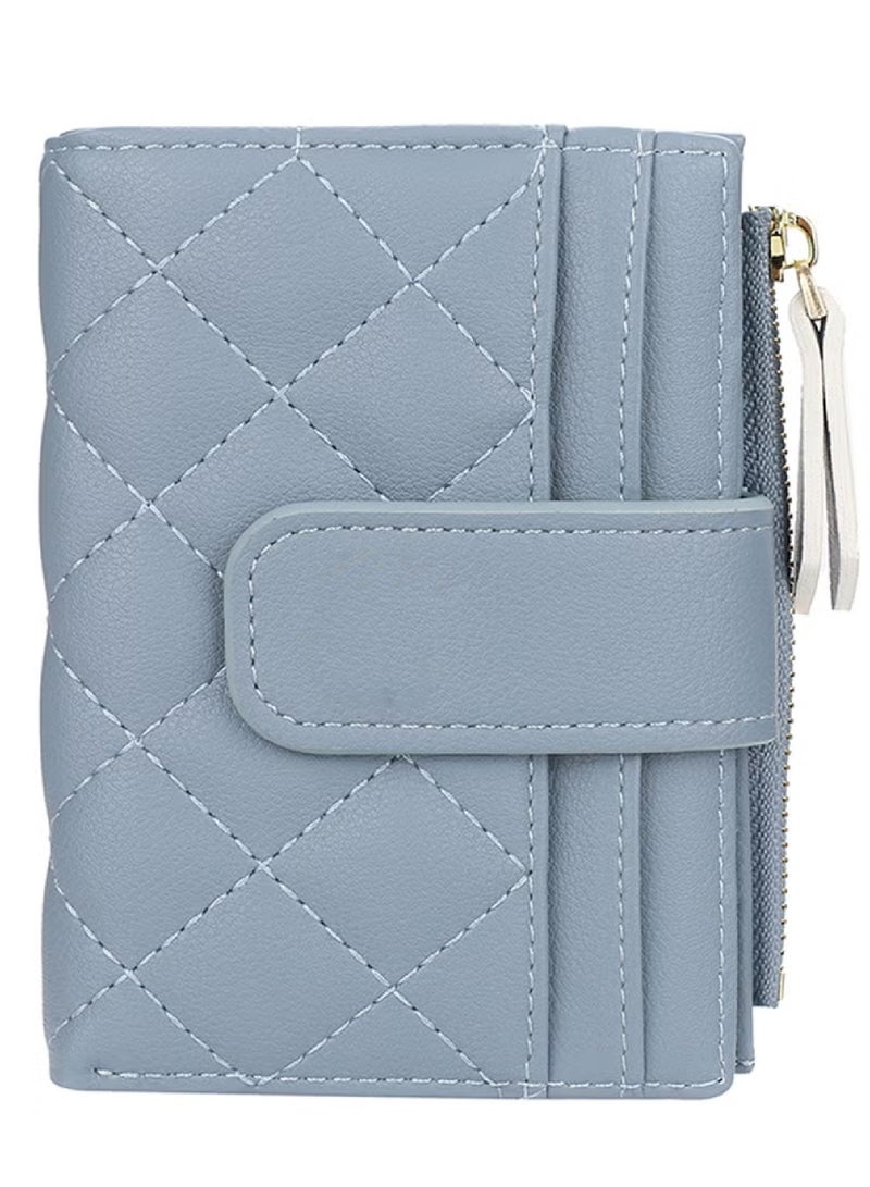 محافظ صغيرة للنساء حامل بطاقة ائتمان نحيف ذو شقين بسيط وجيب للعملات المعدنية بسحاب صغير