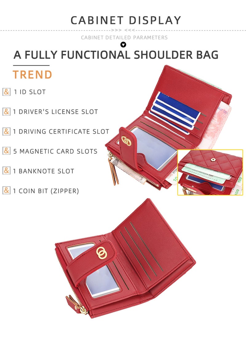 Rock Pow Small Wallets for Women Slim Bifold Credit Card Holder Minimalist Zipper Coin Pocket  - Image 5