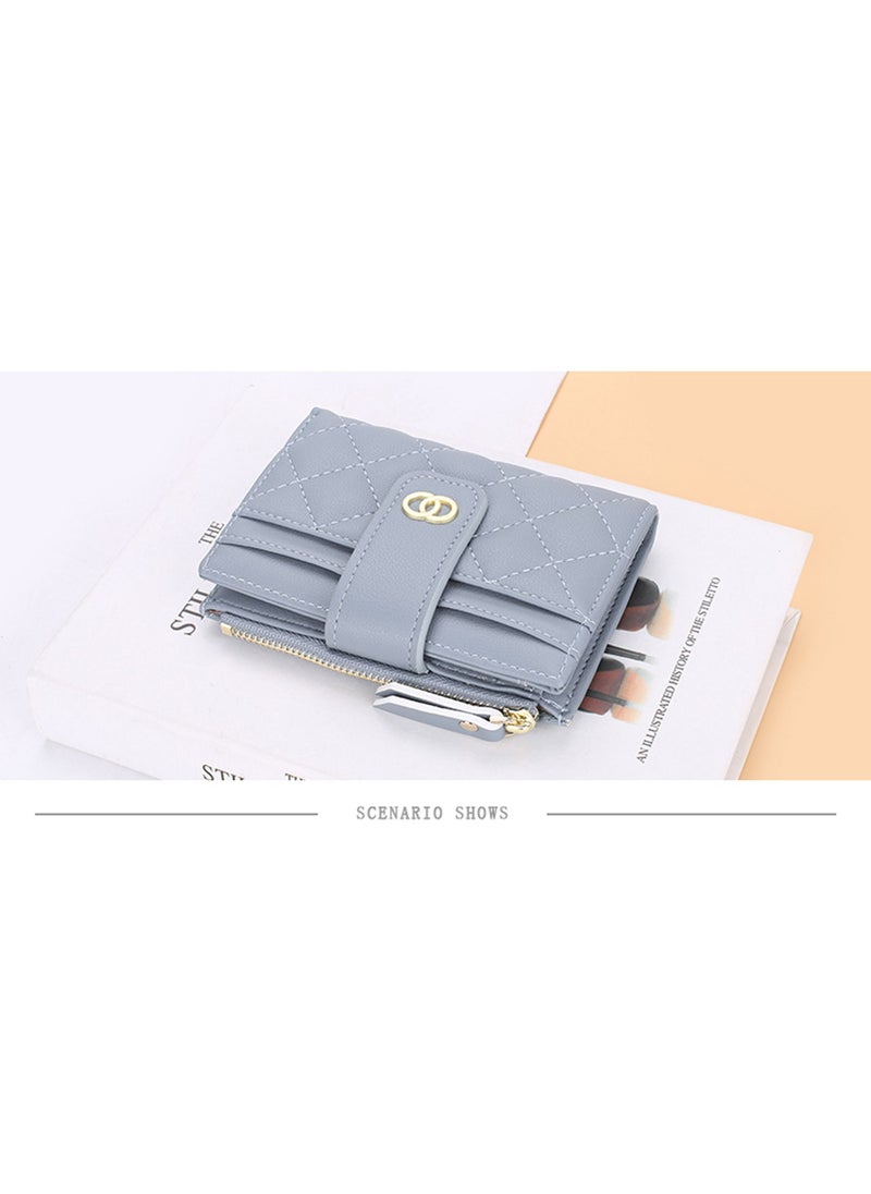 Rock Pow Small Wallets for Women Slim Bifold Credit Card Holder Minimalist Zipper Coin Pocket  - Image 2