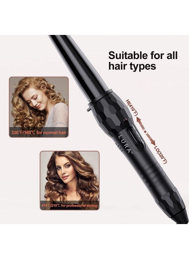 LURA - Ceramic Tourmaline Coating Curling Wand 3/41 1/4 Inch Barrel Hair Curler With 2 Heat Setting (320/410℉) Suitable For All Hair Types - Image 1