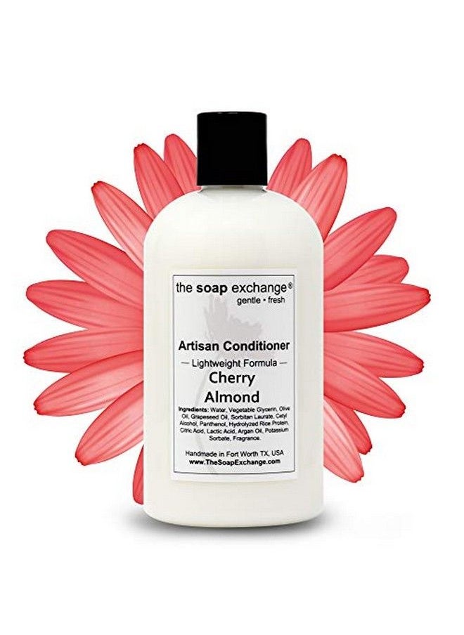 The Soap Exchange Hair Conditioner Cherry Almond Scent Hand Crafted 12 Fl Oz / 354 Ml L Artisan Hair Care Sulfate & Paraben Free Nourish Moisturize & Protect. Made In The Usa.  - Image 2