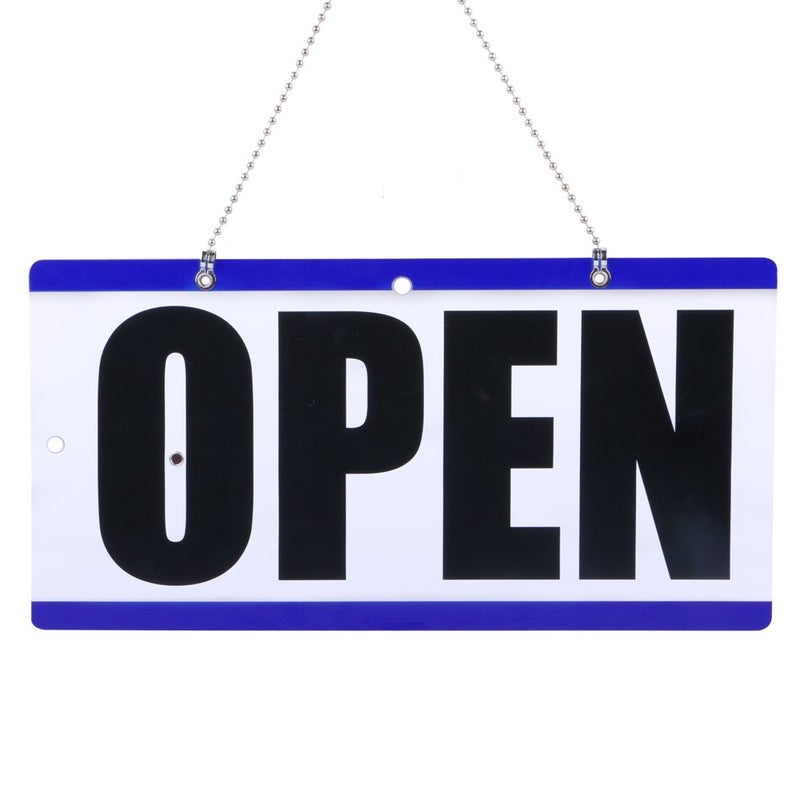 Eagle Open and Closed Sign, Plastic, with Hanging Chain, Dual Sides with â€œWill Returnâ€ Clock, 6X11.5-Inches - Image 3