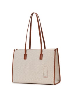 Mokobara MOKOBARA The Skye Tote Bag | Fits upto 14" Laptop | Lightweight | Perfect for Work and Daily Use | Laptop Sleeve | Organizational Pocket | Office Bag for Women (Coconut Cream 2.0)  - Image 1