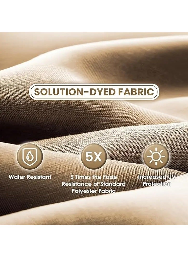 MOMENT 2.7M Patio Umbrella with Adjustable Stand and Cross Base Water Tank, Outdoor Large Umbrella Windproof Offset Hanging Tilt Fade resistant Umbrella For Garden Deck Pool Lawn Backyard, Brown - Image 4