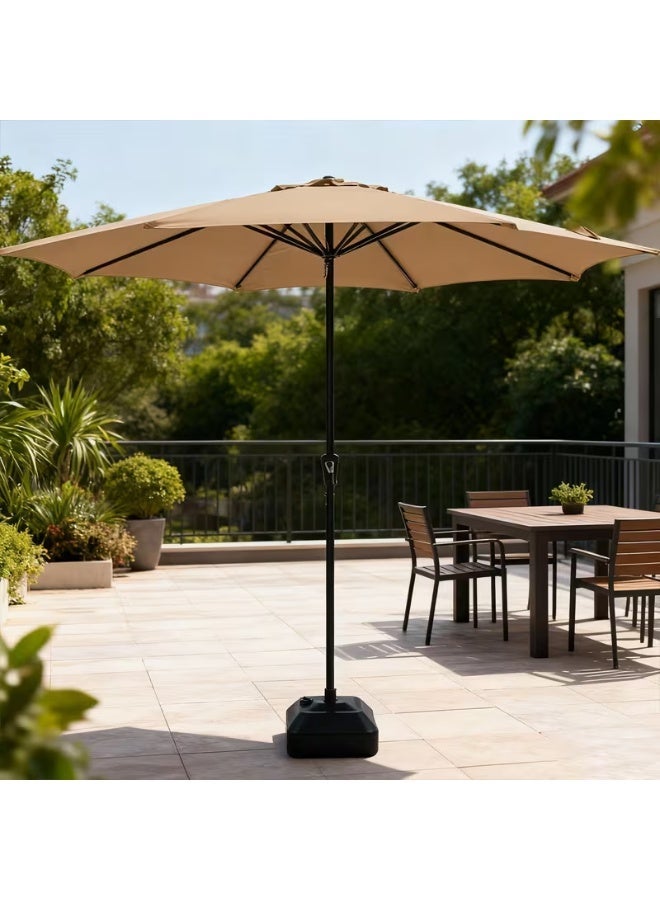 MOMENT 2.7M Patio Umbrella with Adjustable Stand and Cross Base Water Tank, Outdoor Large Umbrella Windproof Offset Hanging Tilt Fade resistant Umbrella For Garden Deck Pool Lawn Backyard - Image 5
