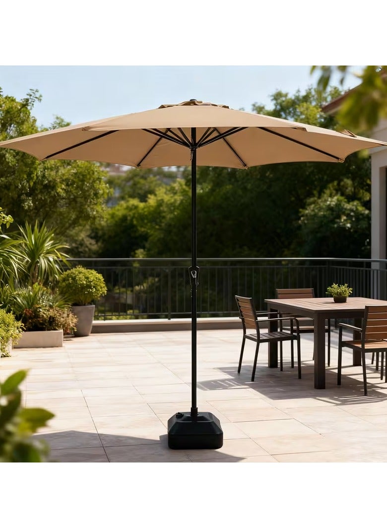 MOMENT 2.7M Patio Umbrella with Adjustable Stand and Cross Base Water Tank, Outdoor Large Umbrella Windproof Offset Hanging Tilt Fade resistant Umbrella For Garden Deck Pool Lawn Backyard - Image 1