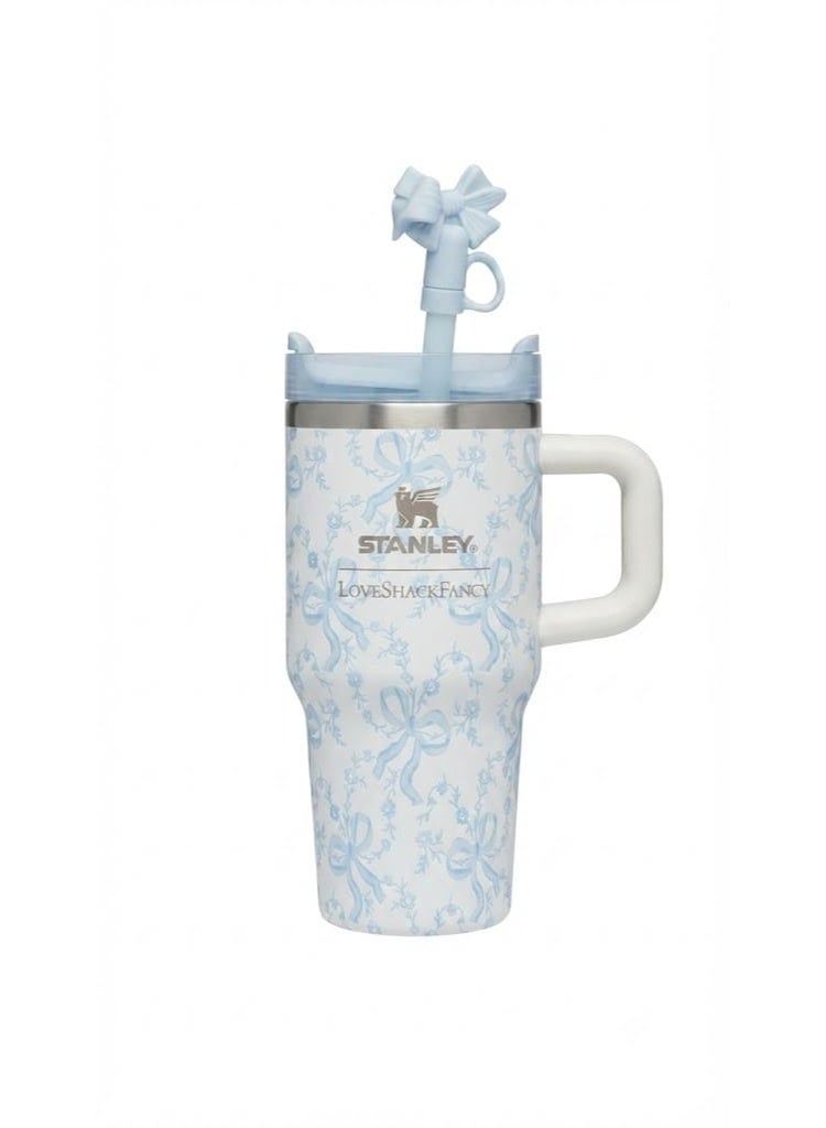 Stanley The X LoveShackFancy Holiday Quencher,Stainless Steel Vacuum Insulated Tumbler with Lid and Straw for Water, Iced Tea or Coffee, Smoothie and More 20 oz, Presented in Elegant Gift-Ready Packaging - Image 1