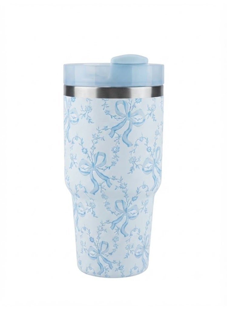 Stanley The X LoveShackFancy Holiday Quencher,Stainless Steel Vacuum Insulated Tumbler with Lid and Straw for Water, Iced Tea or Coffee, Smoothie and More 20 oz, Presented in Elegant Gift-Ready Packaging - Image 2