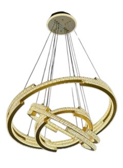 ماركة غير محددة ثريا علاقي ذهبي شكل حلق مودرن ثلاث اضاءات قطر 60 -40-25  - Image 4