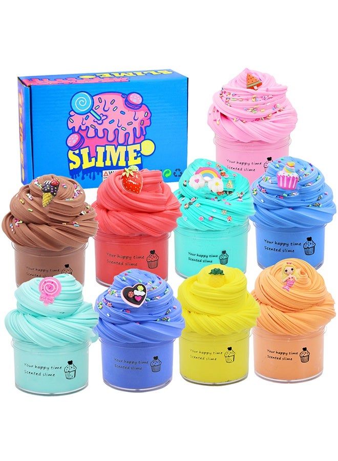 Butter Slime Kit 9pack for Party Favors, Scented, Soft and Non-Sticky, Birthday Gifts for Girl Boys, Stress Relief Slime Bulk for Ice Cream Mold fillings - Image 1