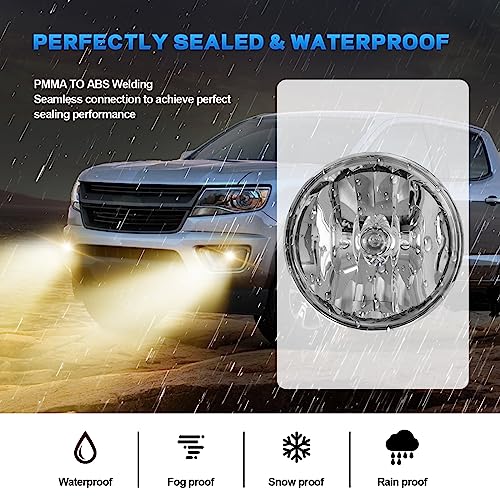 SINYATO INDUST Fog Lights Compatible with 07-13 Chevy Avalanche 07-14 Suburban Tahoe GMC Yukon/XL Ford Mustang 08-09 Pontiac G8, Front Driving Fog Lamps Assembly Replacement, 1 Pair - Image 3