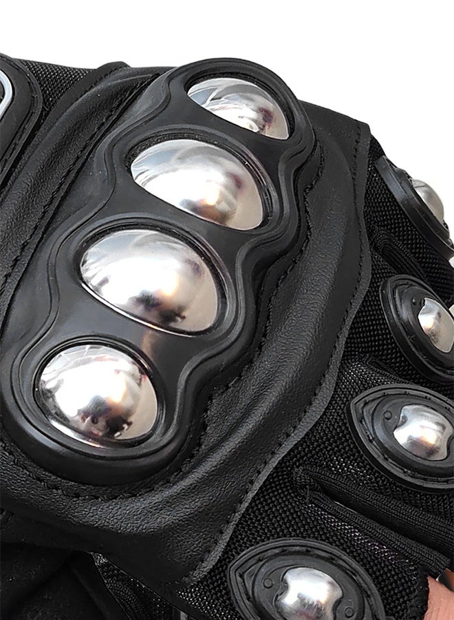 Motorcycle Half-Finger Gloves with Steel Shells, Touchscreen Compatible and Drop-Resistant - Image 5