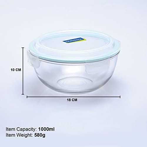 Glasslock Korea Tempered Glass Bowl with Lid 1000ml - Big Mixing Bowl Glass with Lid - Ideal for Serving and Preparing - Dishwasher/Fridge/Freezer/Microwave Safe Glass Bowls for Kitchen - Image 5