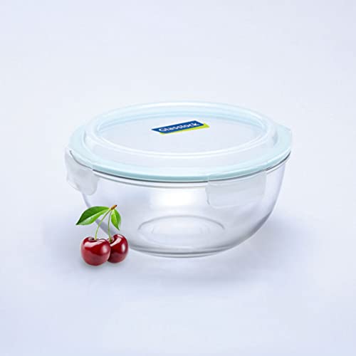 Glasslock Korea Tempered Glass Bowl with Lid 1000ml - Big Mixing Bowl Glass with Lid - Ideal for Serving and Preparing - Dishwasher/Fridge/Freezer/Microwave Safe Glass Bowls for Kitchen - Image 1