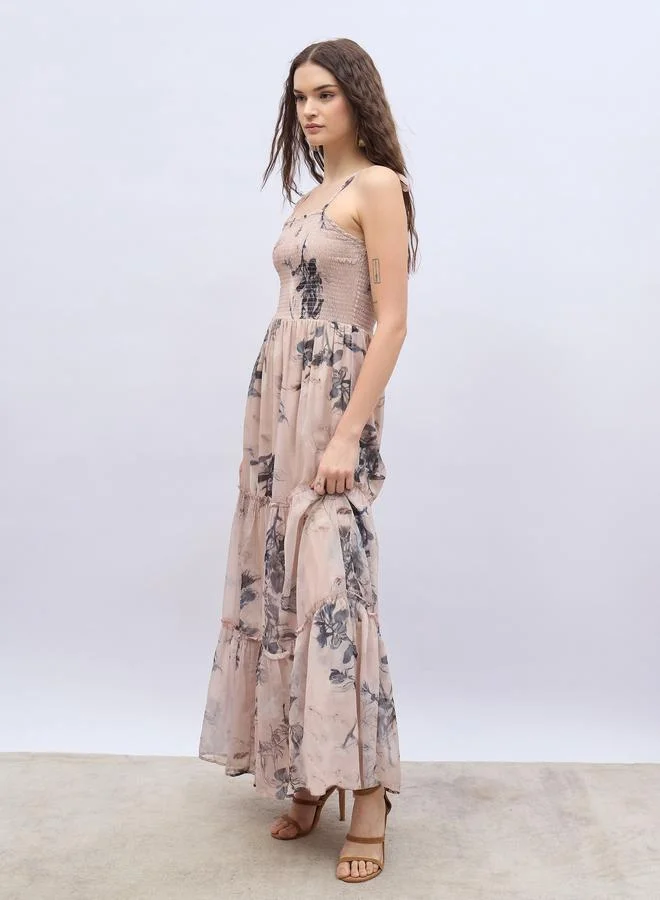 Styli Floral Tiered Dress