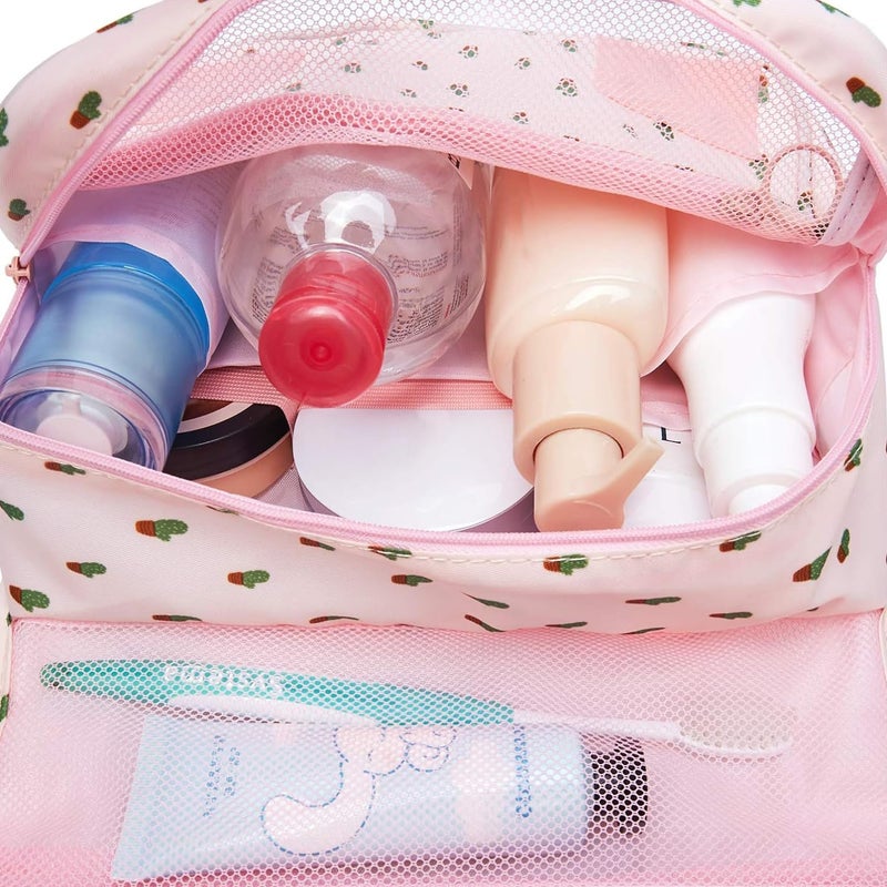 Narwey Hanging Toiletry Bag for Women Travel Makeup Bag Organizer Toiletries Bag for Travel Size Cosmetics Essentials Accessories (Cactus) - Image 3
