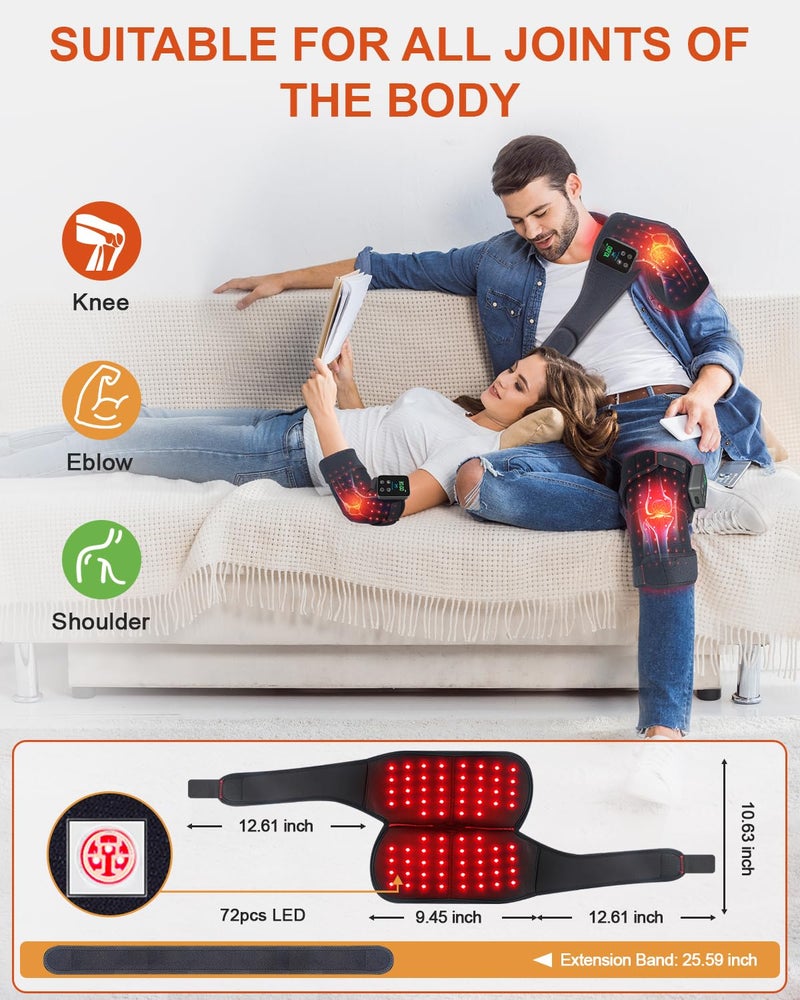 Astarexin Red Light Therapy Knee Brace Wireless Rechargeable with Pulse & Heating Modes, 660nm & 850nm Near-Infrared Light for Knee, Elbows & Shoulders Ideal for Elderly & Athletes FSA HSA Eligible - Image 2