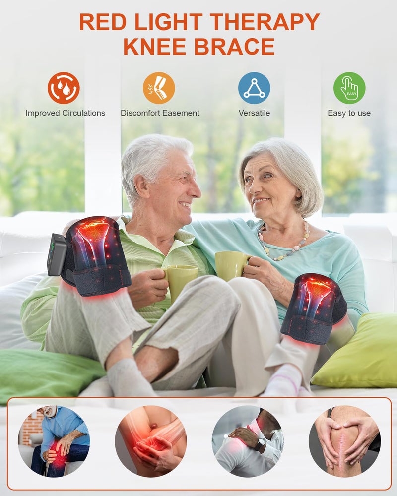Astarexin Red Light Therapy Knee Brace Wireless Rechargeable with Pulse & Heating Modes, 660nm & 850nm Near-Infrared Light for Knee, Elbows & Shoulders Ideal for Elderly & Athletes FSA HSA Eligible - Image 5