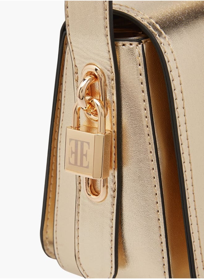 ELLE Women Monogram Embossed Crossbody Bag with Adjustable Strap  - Image 5