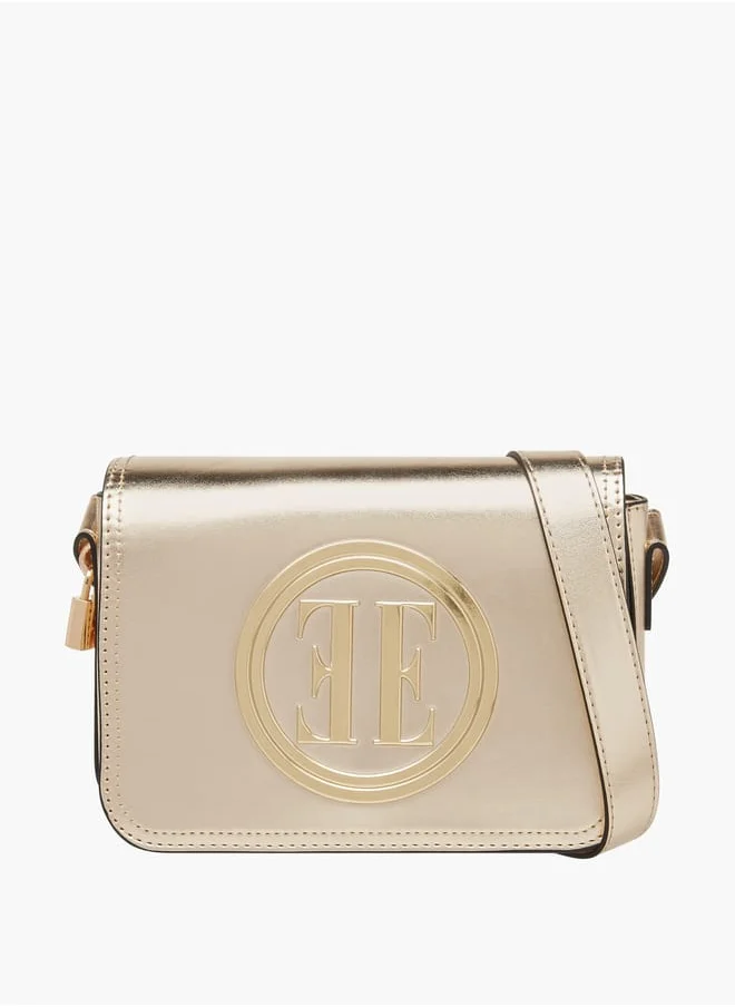 ELLE Women Monogram Embossed Crossbody Bag with Adjustable Strap