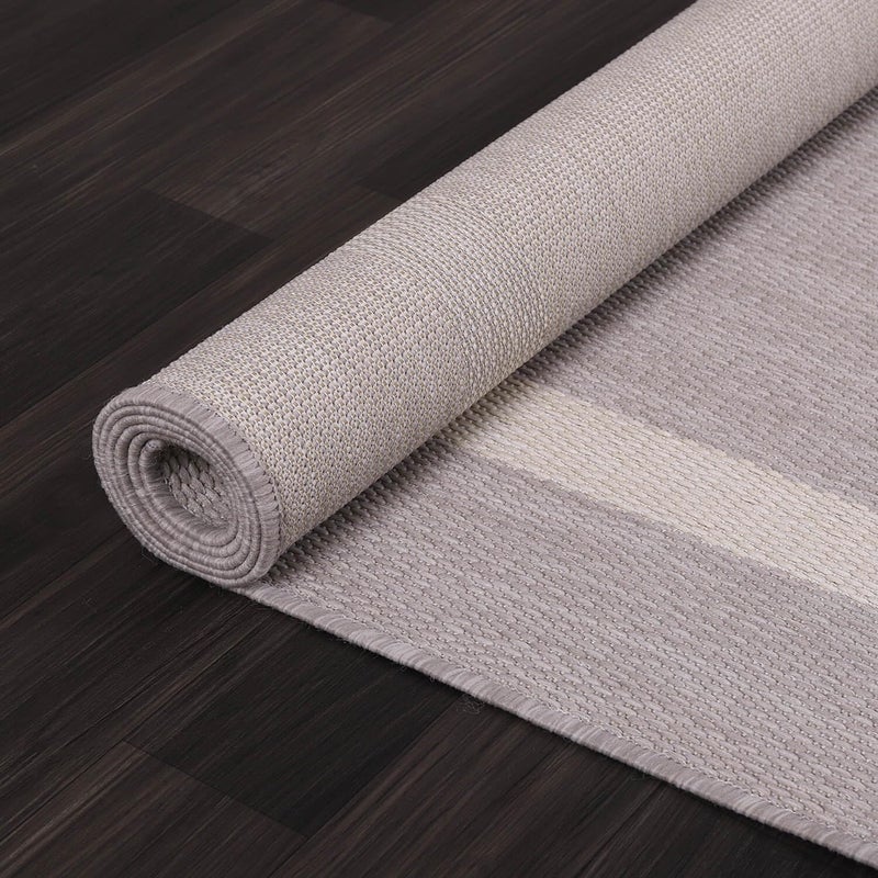 Luul Home Bordered Outdoor Rug 5x7 Washable Outside Carpet for Indoor Patio Porch Waterproof Easy Cleaning Non Shedding Area Rugs Gray 5 x 7 - Image 5