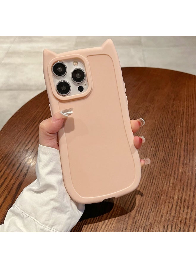 NIBEMINENT Cat Ears Protective TPU Case Cover For iPhone 14, Sakura Powder - Image 2