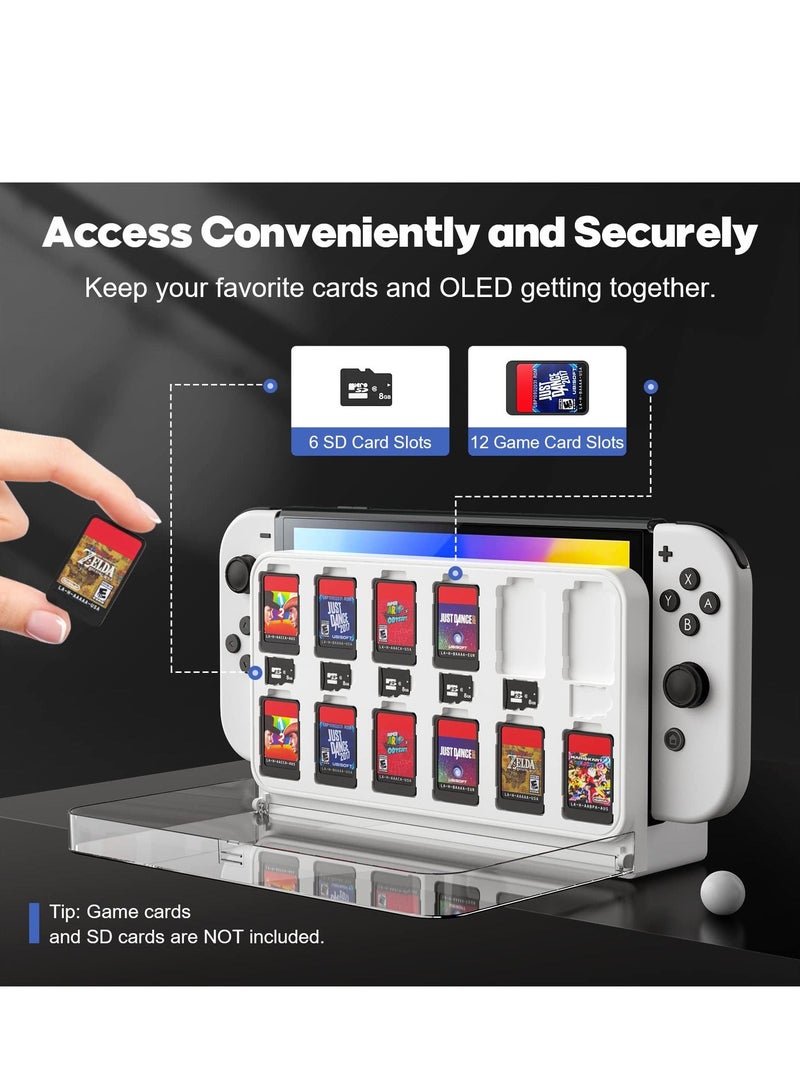 Y&D SYOSI Game Card Case Base Compatible for Nintendo Switch OLED, Clear Storage Mount OLED With 12 Slots and 6 Micro SD  - Image 3